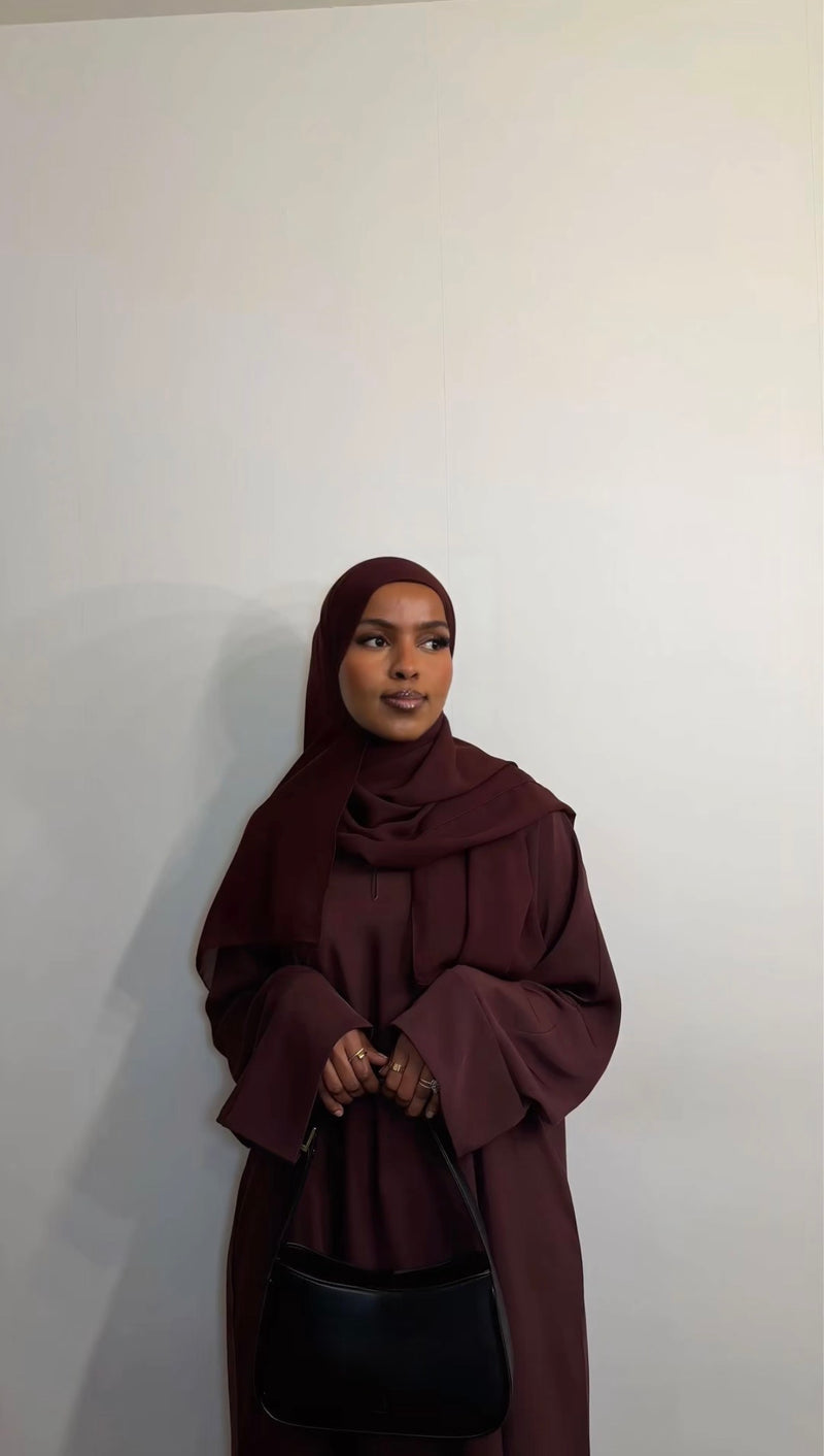 Burgundy classic abaya