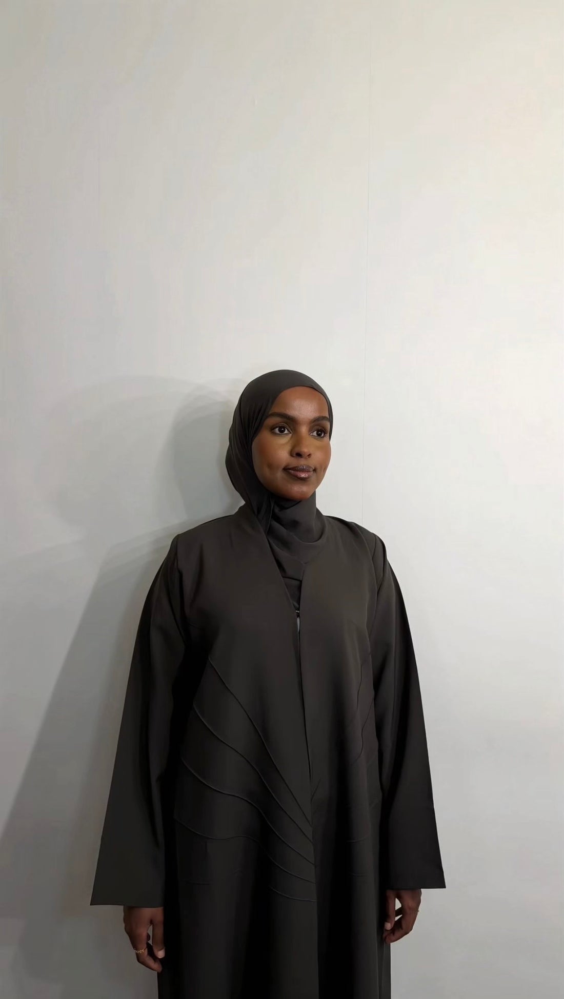 Dark Olive Open Abaya