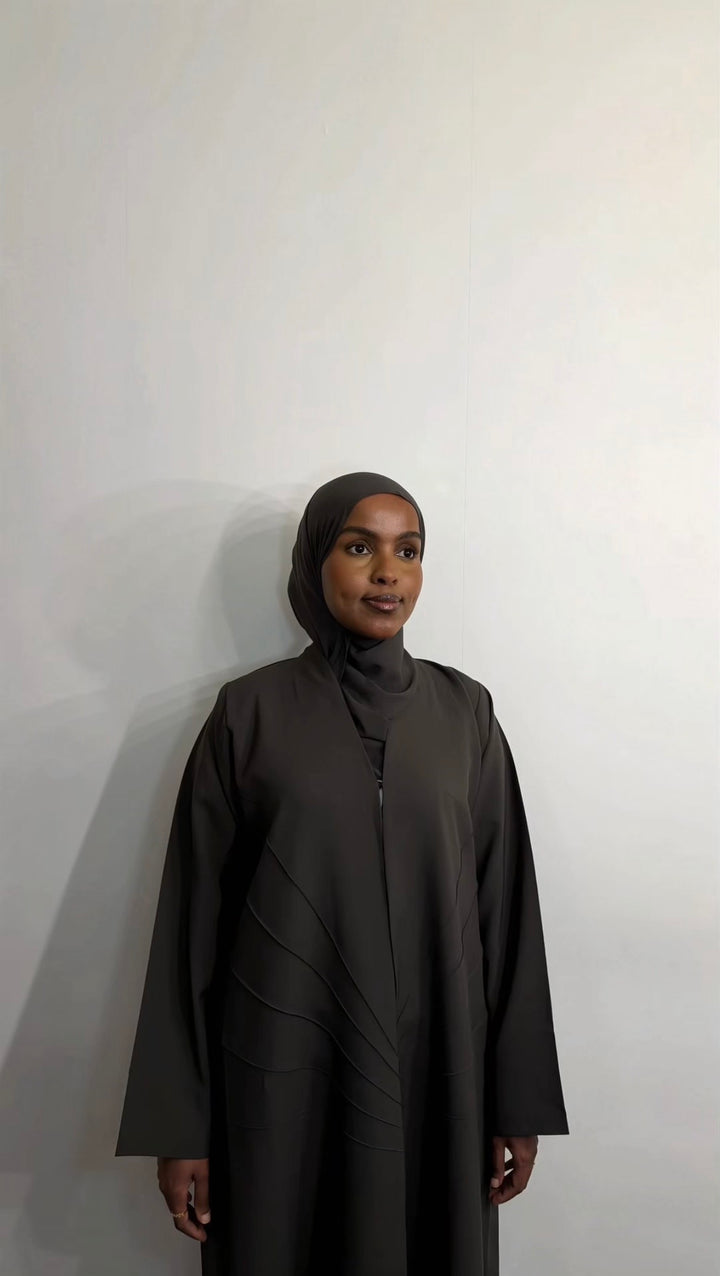 Dark Olive Open Abaya
