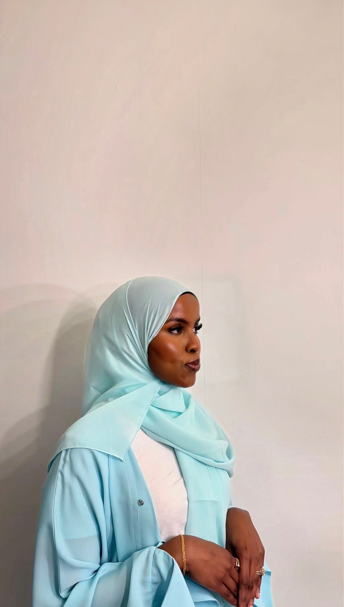 Baby Blue Open Abaya
