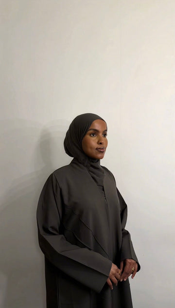 Dark Olive Open Abaya