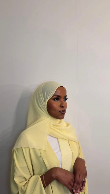 Butter Yellow Open Abaya