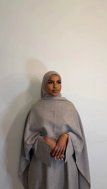 The Grey Linen Shaila Abaya