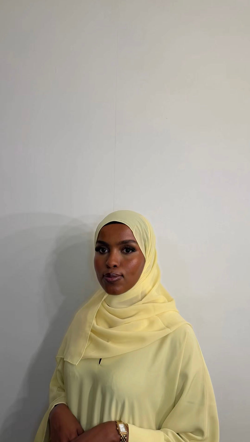 Butter Yellow Classic Abaya