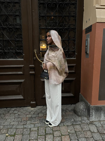 Mocha Veil printed modal